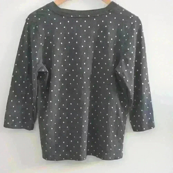 SIMONS | Contemporaine Dark Grey Polka Dot 3/4 Length Sleeved Top - Picture 4 of 4